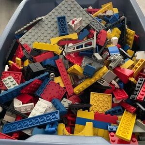 LEGO Colorful Building Blocks Set - Red, Blue, Yellow, Gray